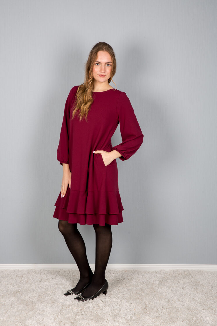 Plain burgundy dress best sale