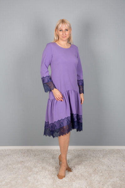 Dress lavender with blue lace